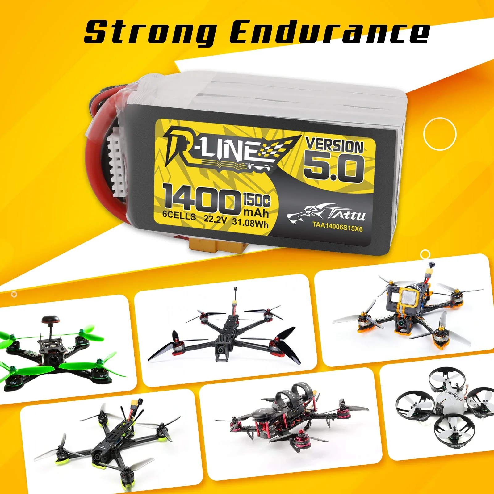 Tattu R-Line 1200mAh 1400mAh 6 - đánh giá và giá Drone Frame 5 Inch